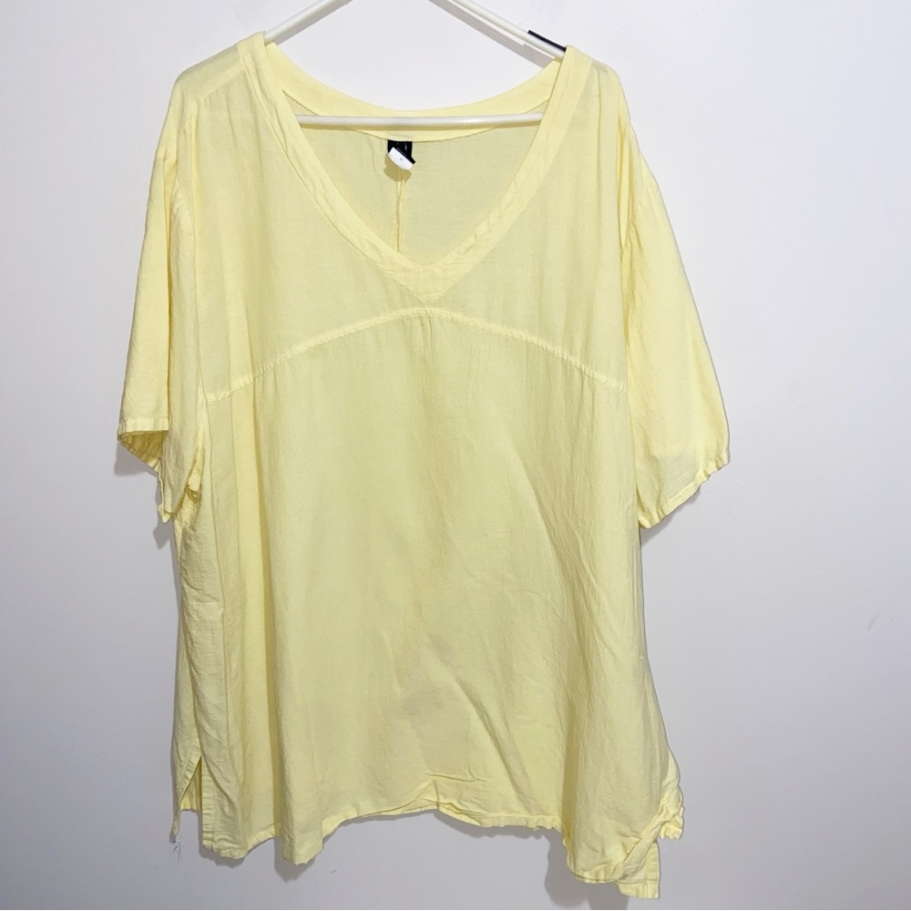 M.I.B. Top Womens Plus Size 4X Gauzy Cotton Shirt Boho Artsy USA Making It Big